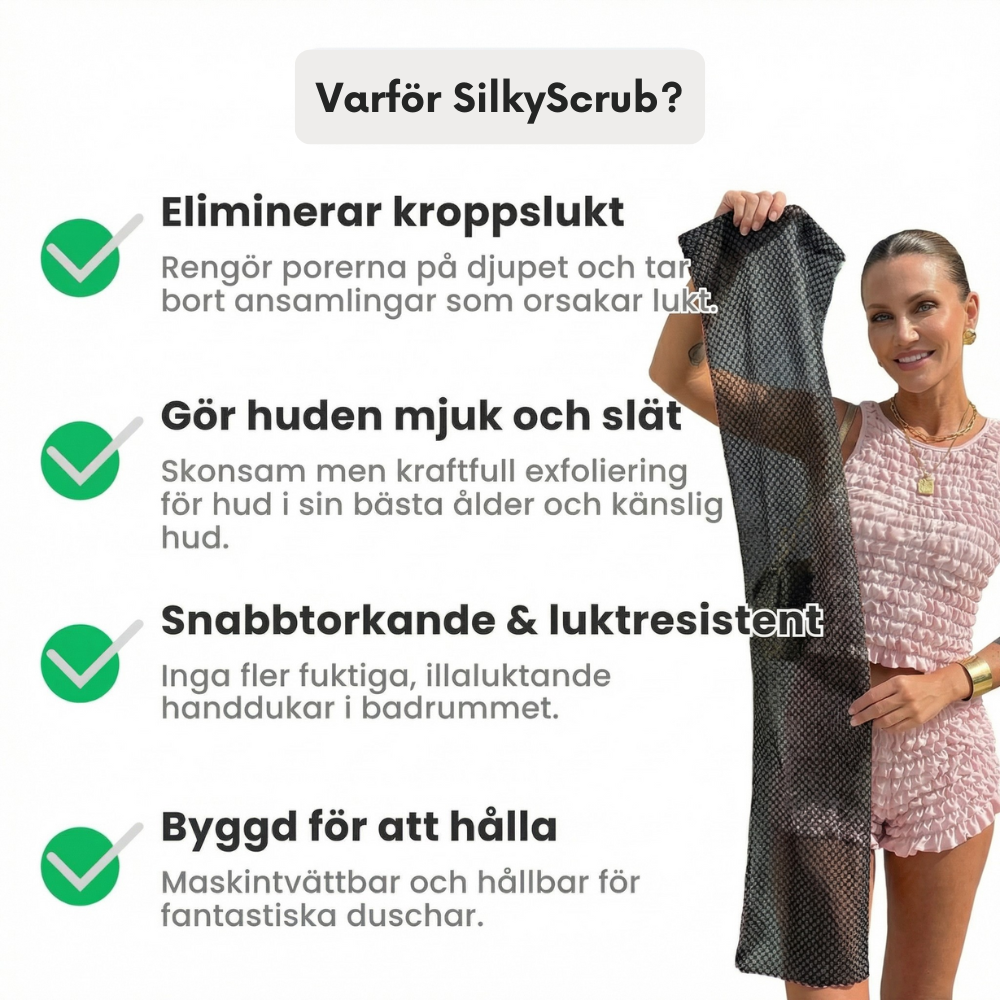 SilkyScrub - Exfolierande Antibakteriell Duschhandduk