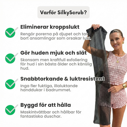 SilkyScrub - Exfolierande Antibakteriell Duschhandduk