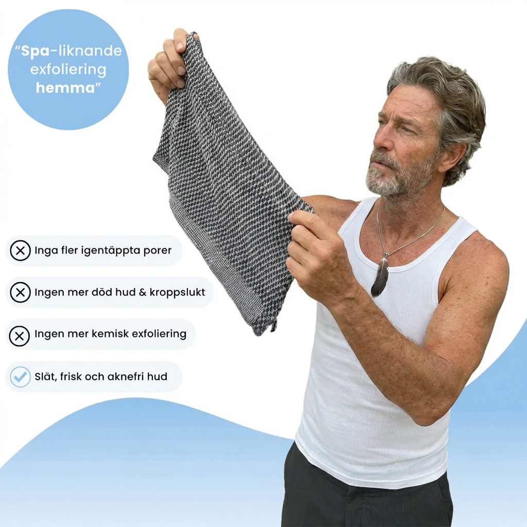 SilkyScrub - Exfolierande Antibakteriell Duschhandduk